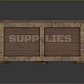 Wooden Supplies Crate With Metal Reinforced Strips And Solid Structure