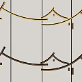Modern White Wall Decor With Curved Metal Lines And Square Accents