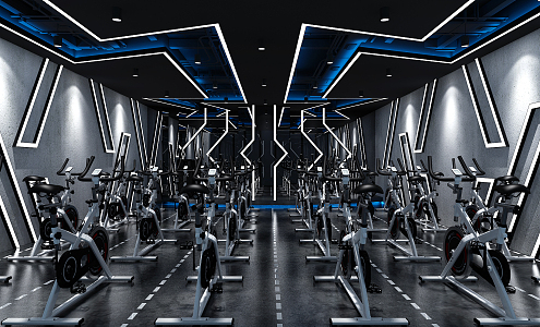 Modern Gym Spinning 3d model