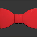 Red Bowtie Decorative Accessory Set for Home Decor on Black Background with Reflection 3d model