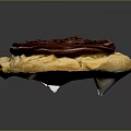 Delicious Round Pastry With Chocolate Frosting And Sprinkles On Light Yellow Dough