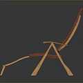 Wooden Lounge Chair With Slatted Backrest And Comfortable Footrest Design