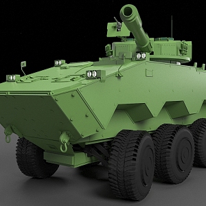 armored vehicle tank wheeled combat vehicle amphibious tank 3d model