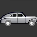 Vintage Navy Blue And Silver Classic Car Model With Shiny Surface Reflection 3d model