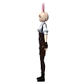 Woman With Bunny Ears Hair Accessory Wearing White Blouse Brown Overalls Black Gloves And Boots