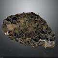 Unique Honeycomb Shaped Object With Hexagonal Holes And Natural Brown Black Tone