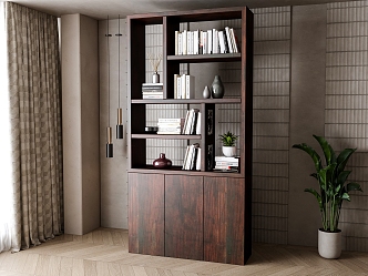 Vintage bookcase 3d model