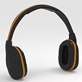 Black And Orange Over Ear Headphones With Stylish Headband And Sleek Ear Cups Design