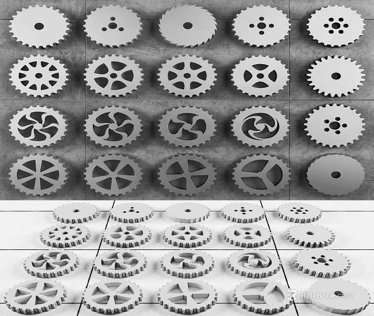 Assorted Metal Gears With Diverse Designs For Hardware Tools And Machinery 3d model