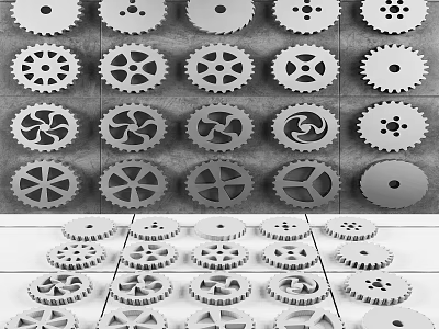Assorted Metal Gears With Diverse Designs For Hardware Tools And Machinery 3d model