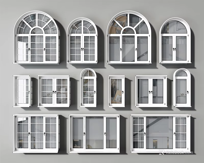 Different Types Of Casement Windows With Classic And Modern Designs 3d model 