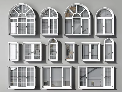 European-style windows 3d model