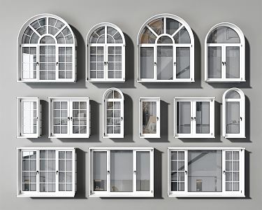 European-style windows 3d model