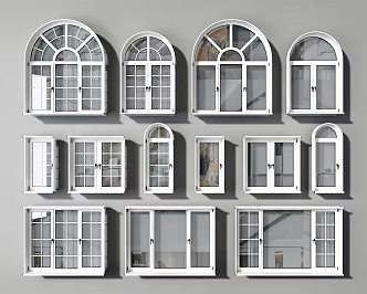 European-style windows 3d model