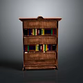 Wooden Bookshelf With Multiple Shelves Holding Colorful Books And Classic Design