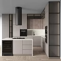 Modern Kitchen Interior Featuring Stylish Cabinets And Island Countertop With Appliances
