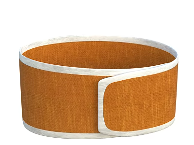 Adjustable Medical Device For Lumbar Support With Elastic Orange Fabric And White Binding Edges 3d model