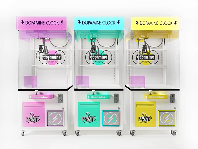 Colorful Doraine Clock Claw Machines With Playful Design As Fun Play Equipment 3d model