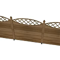 Wooden Garden Ornament Fence With Arched Lattice Top Design And Light Brown Finish