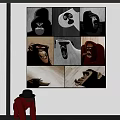 Monkey Face Expression Wall Art Multiple Panels Black White Red Tones Modern Home Decor