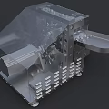 Stainless Steel Industrial Equipment With Roller Mechanism Feeding Hopper And Metal Frame