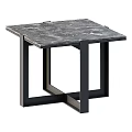 Modern Sofa Coffee Table Set With Marble Top And Black Metal Frame 3d model