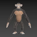 Cartoon Style Chimpanzee 3D Model With Standing Pose And Muscular Build
