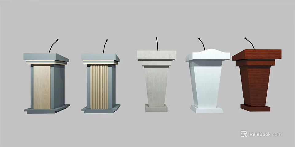 Functional Desk With Various Modern Designs And Different Material Options Including Microphones 3d model 