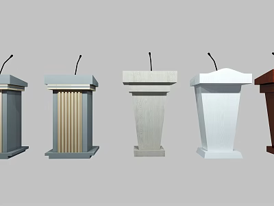 Functional Desk With Various Modern Designs And Different Material Options Including Microphones 3d model