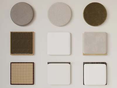 Round And Square Decorative Coasters With Various Textures And Colors For Home Use 3d model