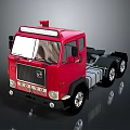 Stylish Red Volvo Truck Cab With Classic Front Design And Reflective Surface 3d model