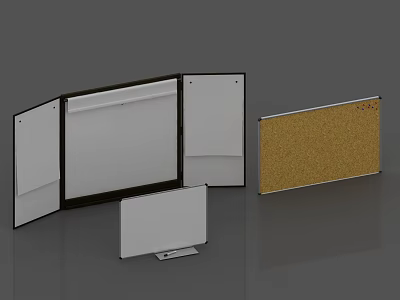 Art Supplies Foldable Whiteboard Standing Corkboard And Display Boards For Studio 3d model