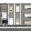 Modern shelf water heater display rack 3d model