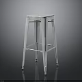 Modern White Metal Bar Stool With Sleek Design And Sturdy Structure