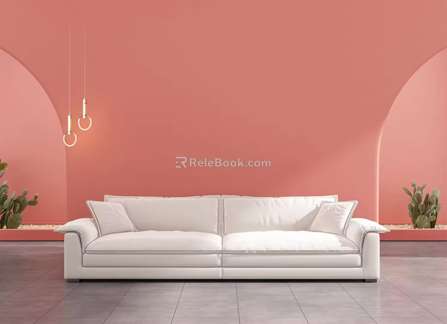 Modern double sofa soft sofa 3d model