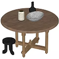 Wind dining table and chair combination 3d model