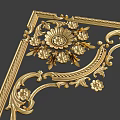 Golden European Style Detailed Decorative Carvings With Floral Vines And Patterns