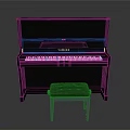 Black Yamaha Upright Piano With Matching Stool For Home Living Space