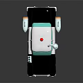 Retro Black White Toy Police Car With Red Siren Light And Reflective Surface