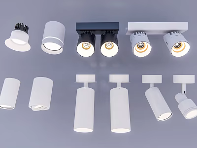 Various Styles of Downlights and Spotlights for Modern Ceiling Lighting Fixtures 3d model