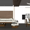Quiet Chinese and Ancient Style Restaurant Sofa Coffee Table Dining Table and Chair Sideboard 3d model