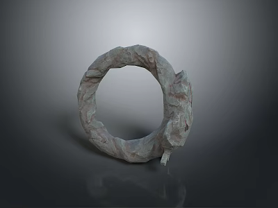 Rough Textured Stone Bangle Bracelet For Unique Fashion Accessories 3d model