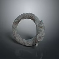 Rough Textured Stone Bangle Bracelet For Unique Fashion Accessories 3d model
