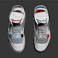 Stylish White Black Red Blue Pink Accent Jordan Inspired Sneakers With Mesh Panels Breathable Structure