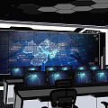 Modern Science and Technology Monitoring Room Science and Technology Sense Monitoring Room Modern Science and Technology Command Center Command Hall Modern Science and Technology Monitoring Center 3d model