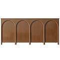 Wooden Entryway Cabinet Sideboard With Arched Door Design And Modern Style