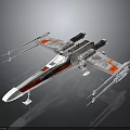 Starfighter Model with Silver Red Accents Multiple Wings and Twin Engines 3d model