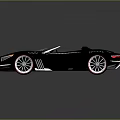 Sleek Black Luxury Convertible Sports Car With Red Seats And Modern Design