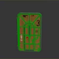 Industrial Security Door Orange and Gray With Handle Signs and Numbers C013 A05
