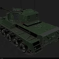 Detailed Green Military Tank Featuring Armored Turret Cannon Tracks And Exterior